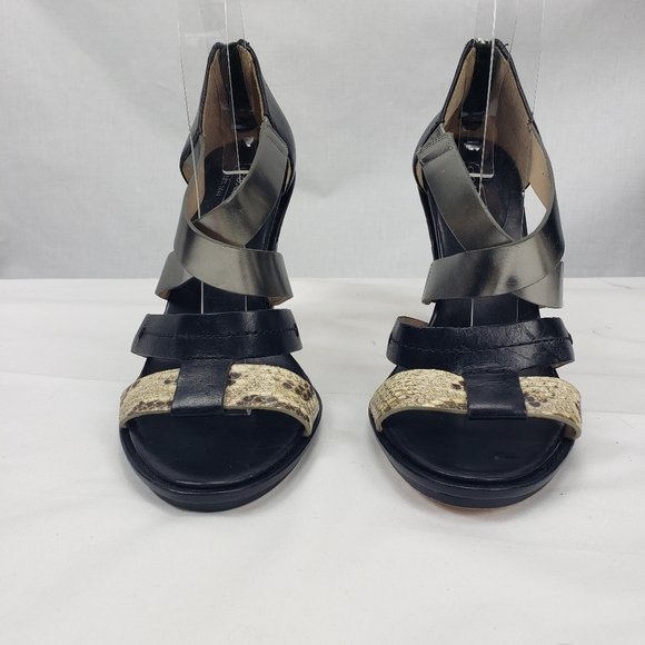 **COACH** BLACK HEELS Python Embossed Mirrored Leather  8 - Picture 4 of 12